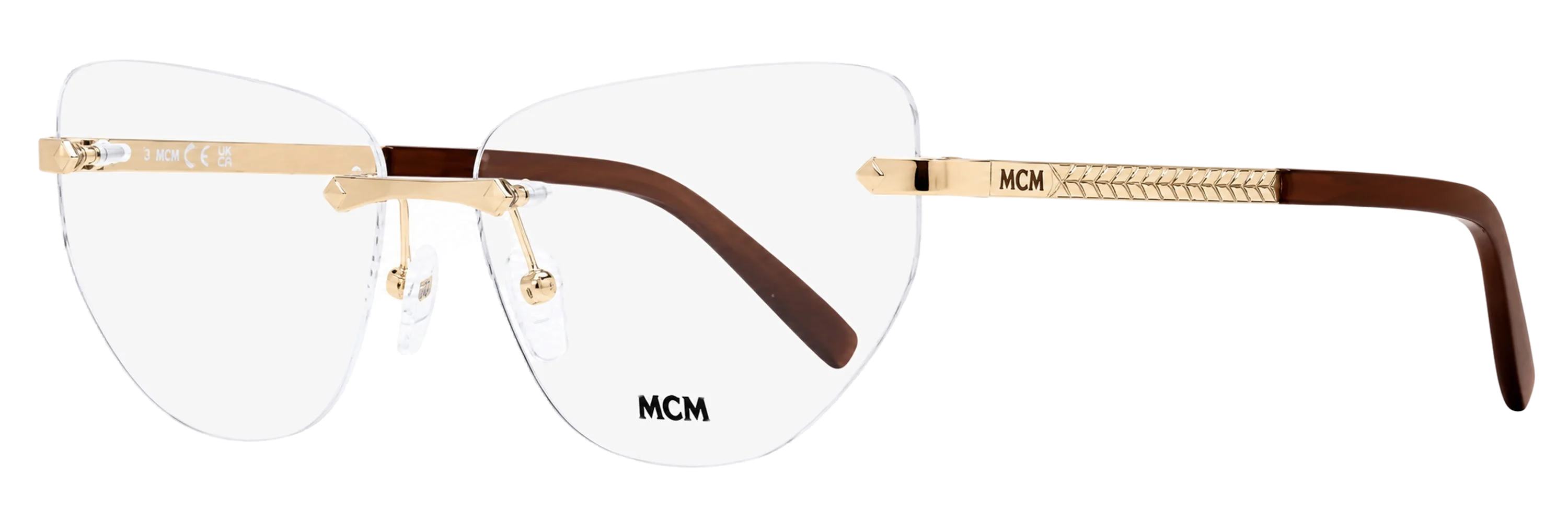 MCM MW5031-H Tapered Rimless Cat-Eye Eyeglasses — Gold by MCM