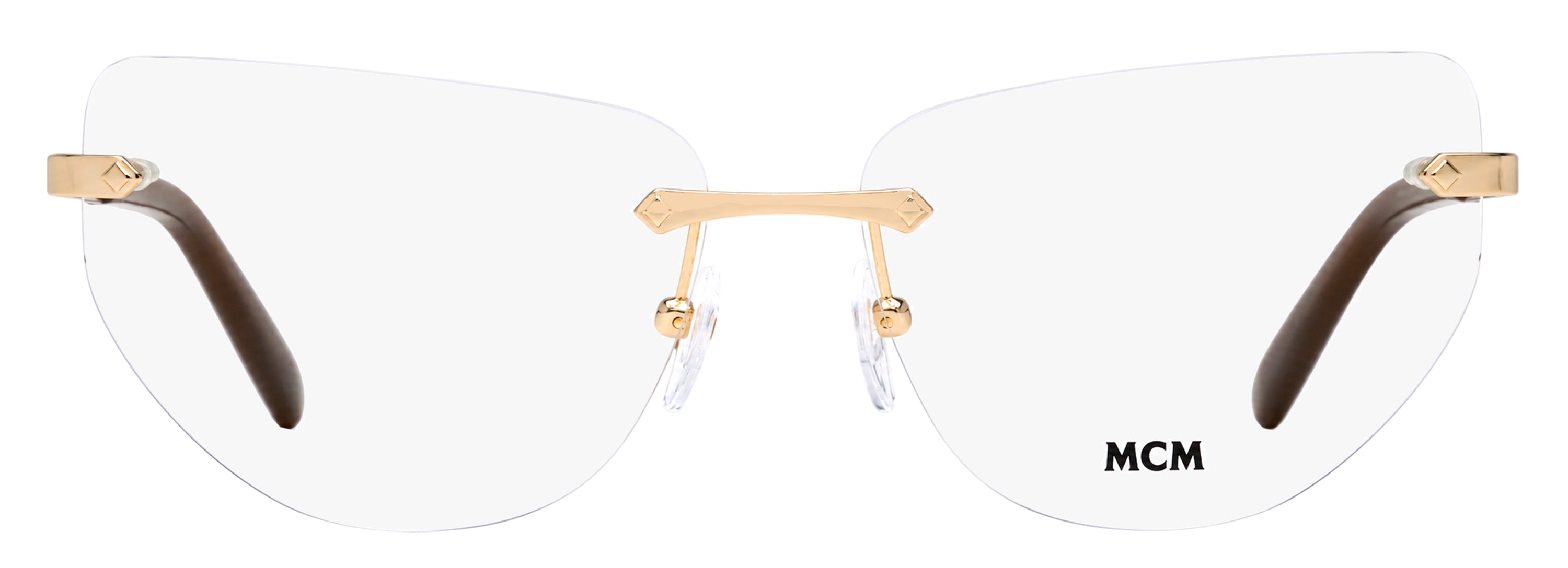 MCM MW5031-H Tapered Rimless Cat-Eye Eyeglasses — Gold, view 2