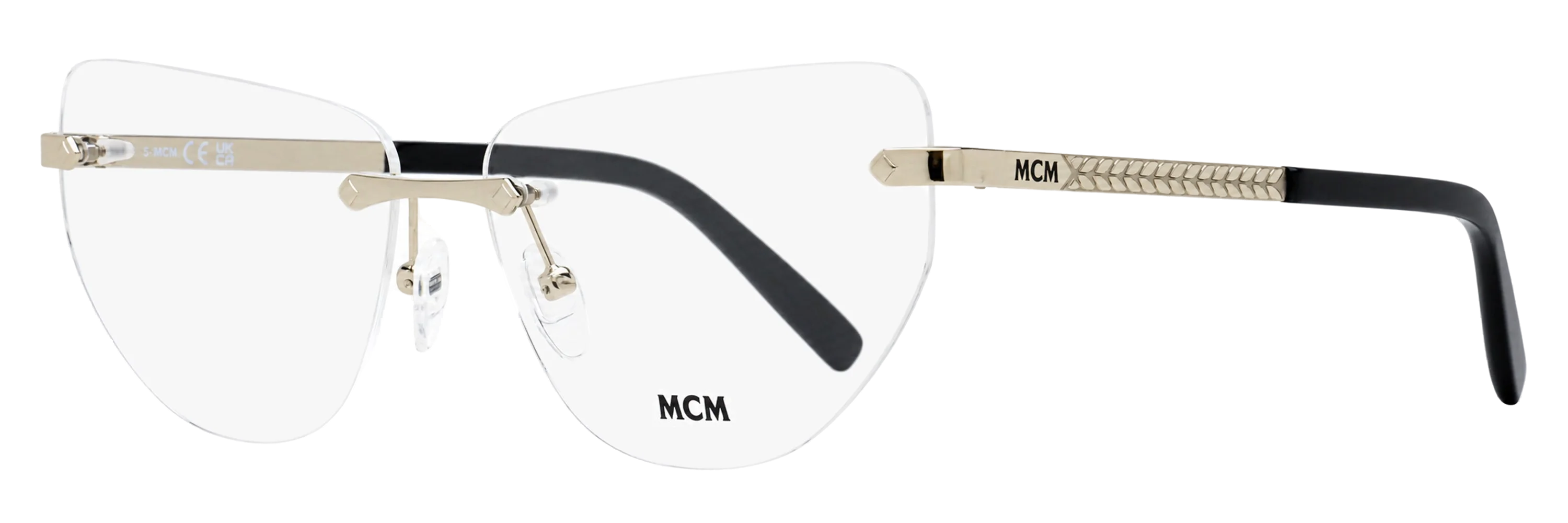 MCM MW5031-H Tapered Rimless Cat-Eye Eyeglasses — Palladium by MCM