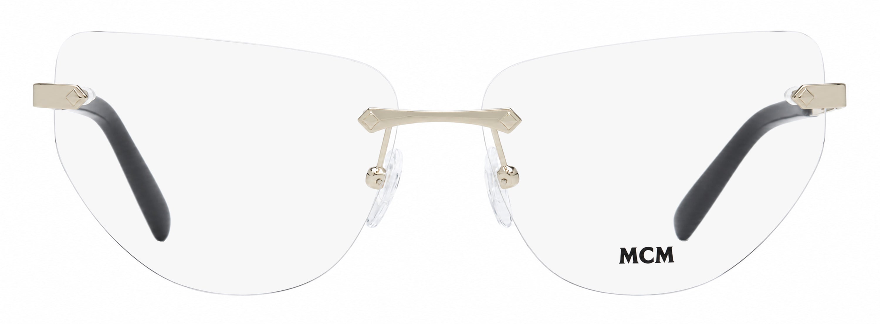 MCM MW5031-H Tapered Rimless Cat-Eye Eyeglasses — Palladium, view 2