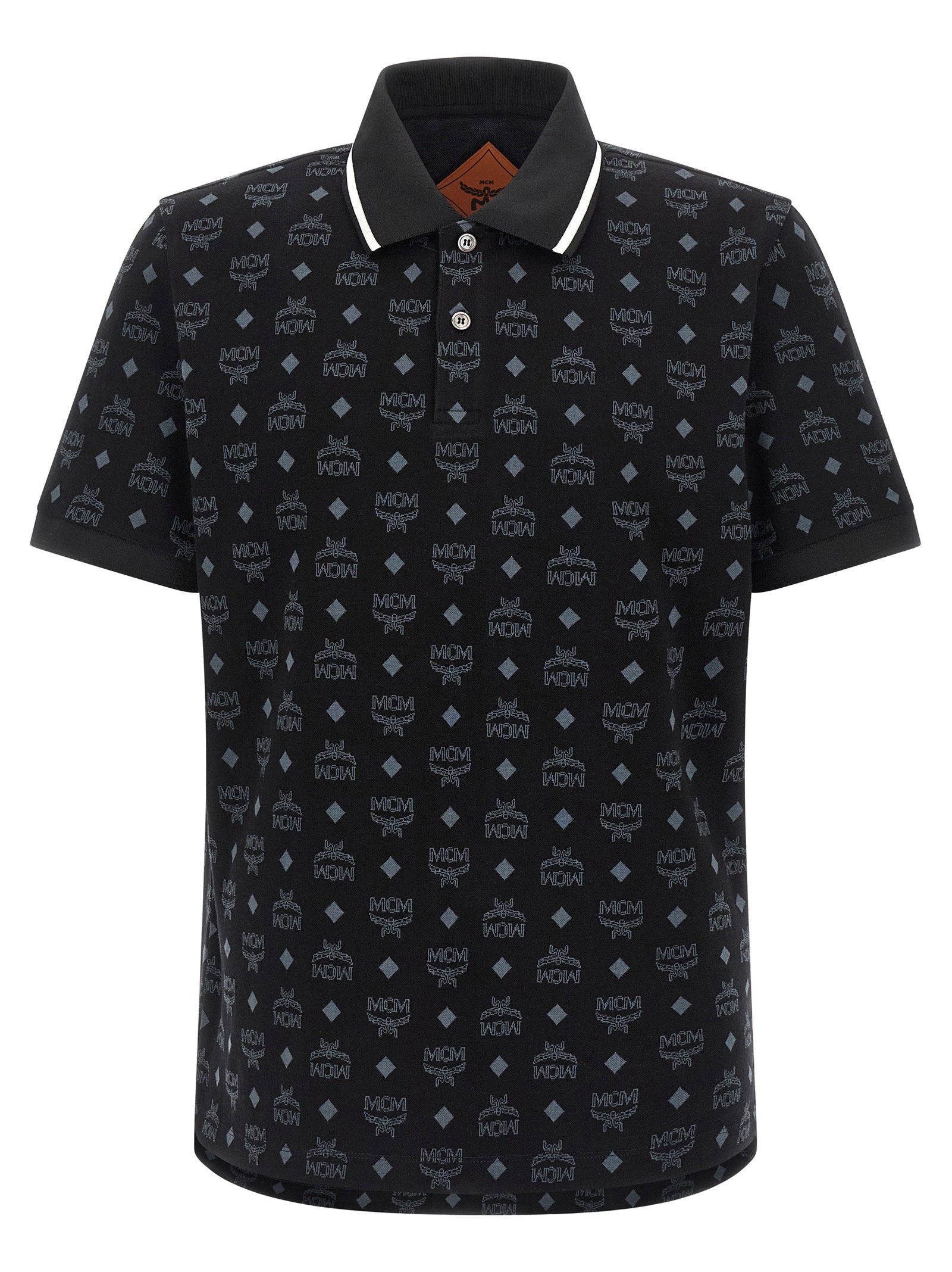 Mcm Logo-Jacquard Polo Shirt — Black by MCM