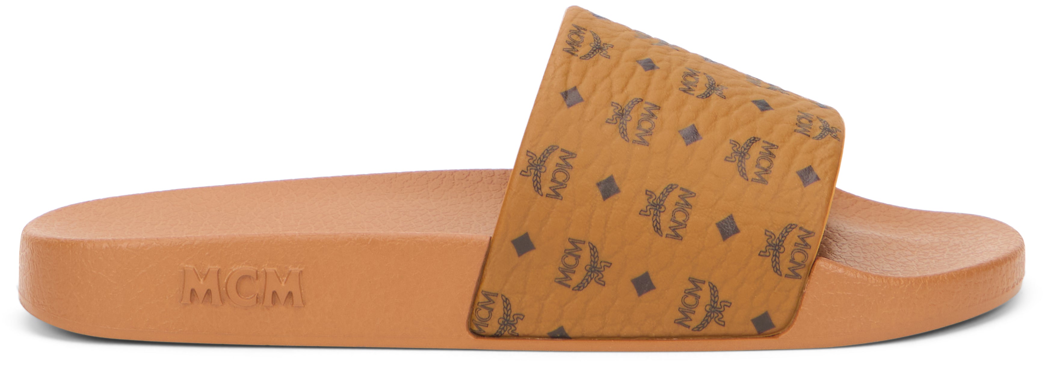 MCM TPU Rubber Slide Sandal — Cognac, view 2