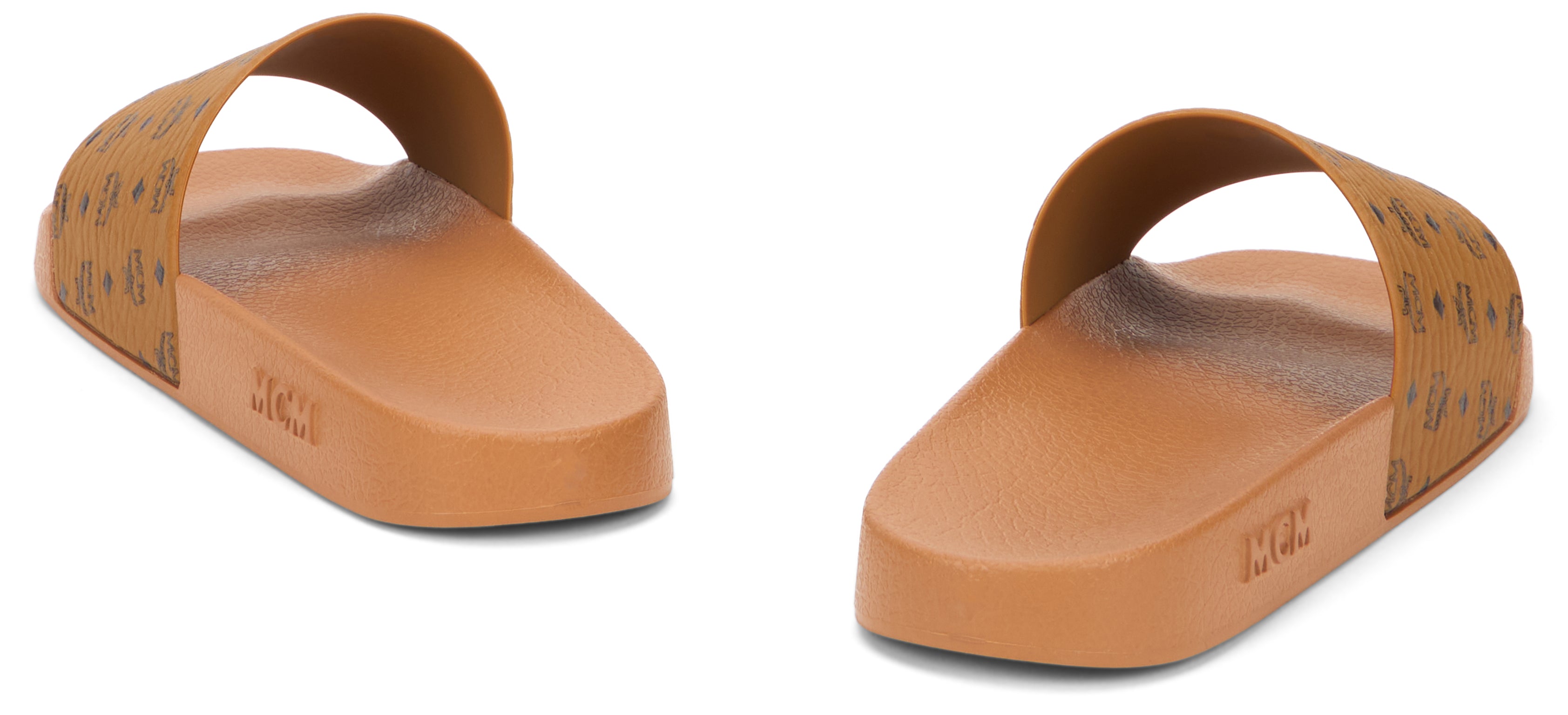 MCM TPU Rubber Slide Sandal — Cognac, view 4