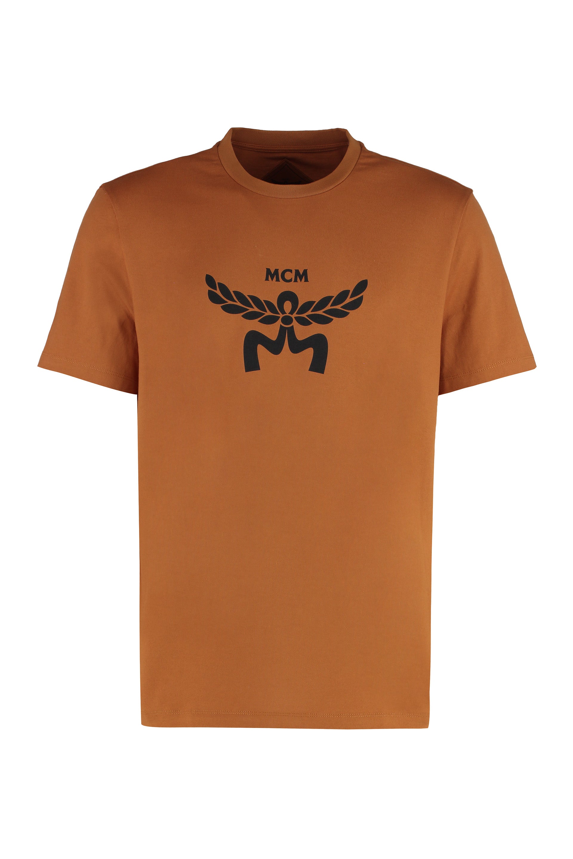 MCM Logo-Embroidered Cotton T-Shirt — Brown by MCM