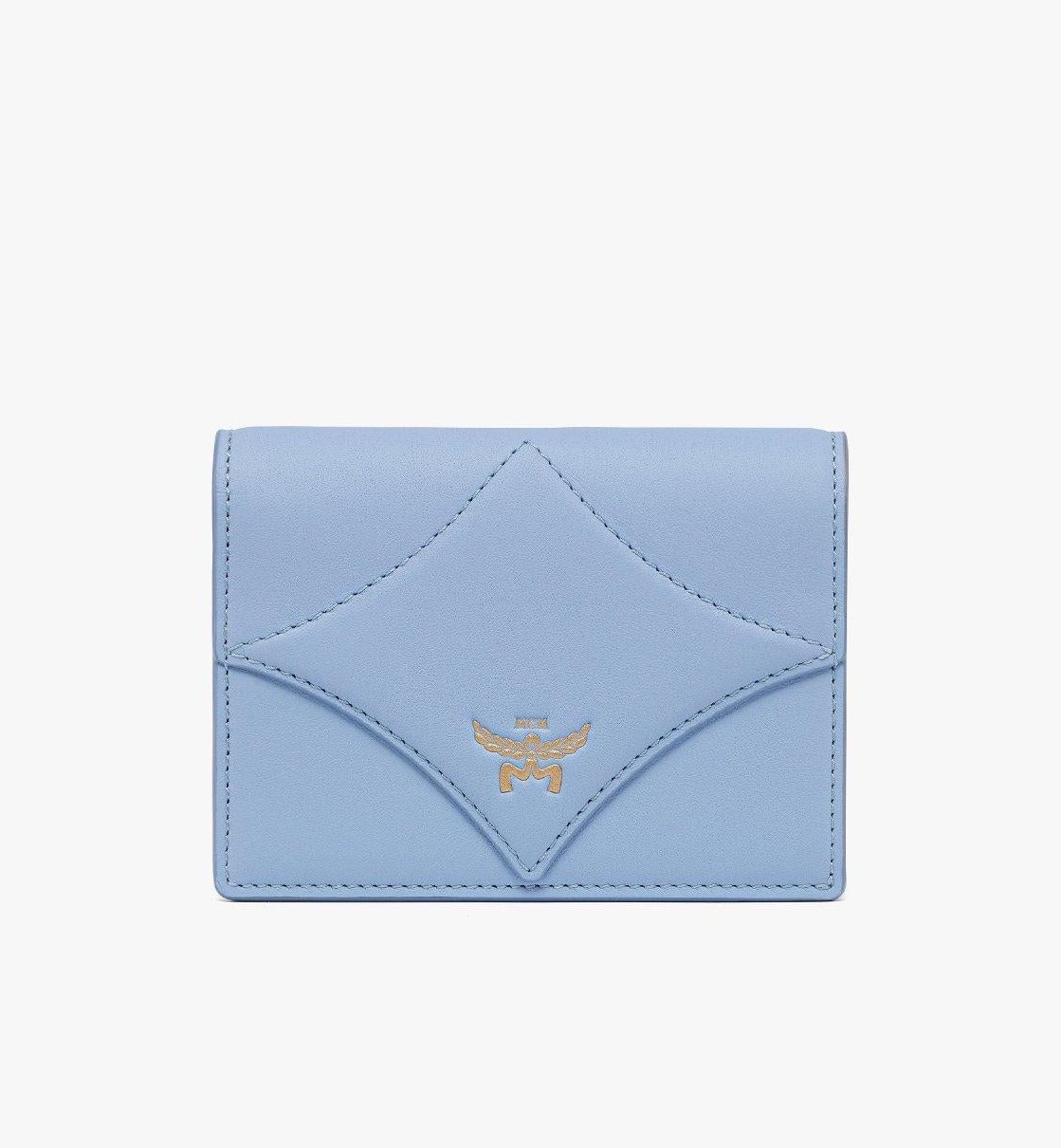 MCM Calfskin Diamond Snap Wallet — Blue by MCM