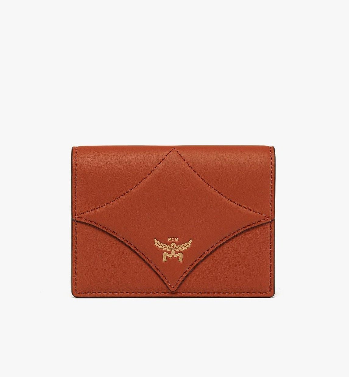 MCM Spanish Calfskin Diamond Snap Wallet — Brown by MCM
