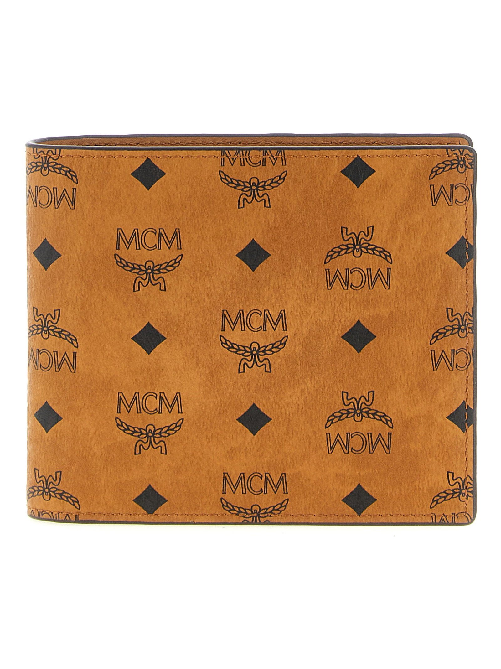 Mcm Monogram Visetos Canvas Wallet — Cognac by MCM