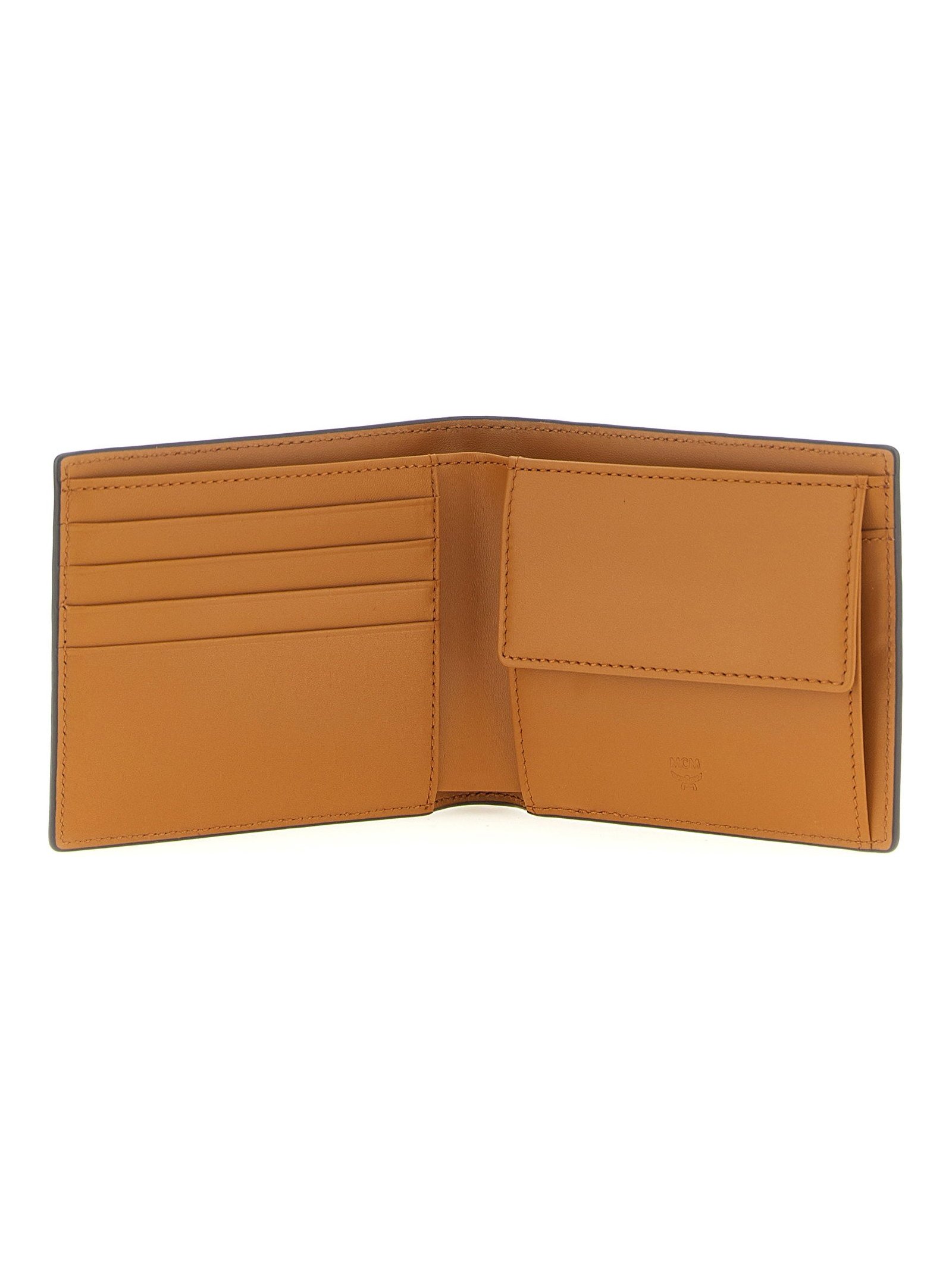Mcm Monogram Visetos Canvas Wallet — Cognac, view 3