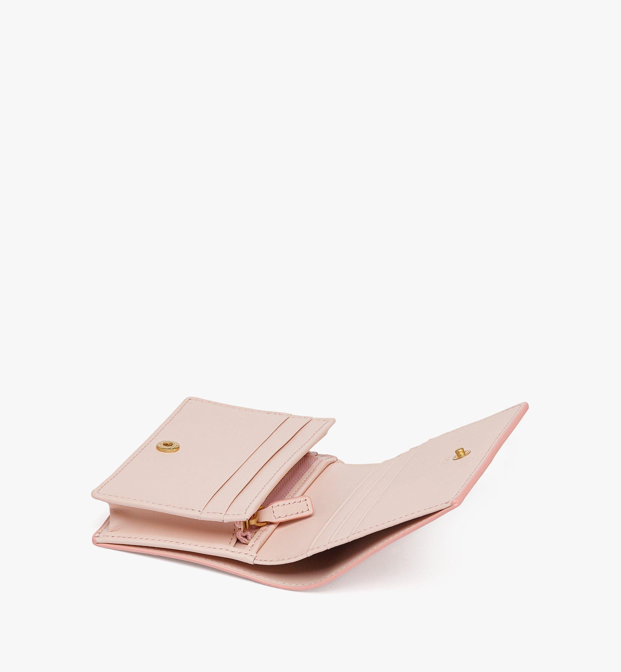 MCM Embossed Logo Leather Wallet — Pink, view 2