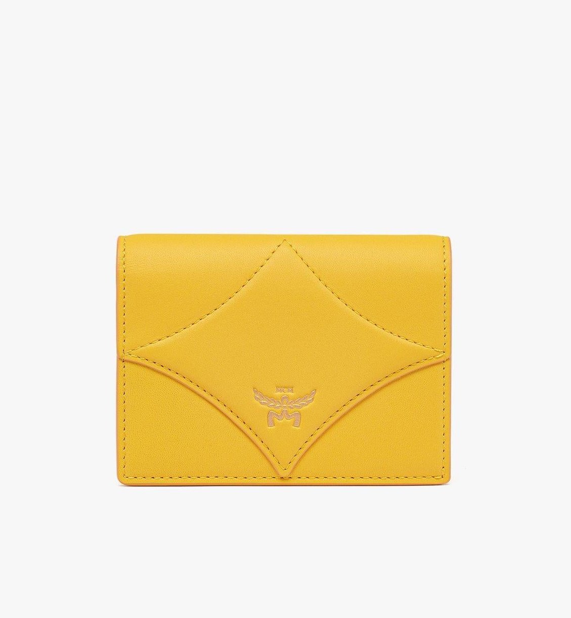 MCM Spanish Calfskin Diamond Snap Wallet — Yellow by MCM