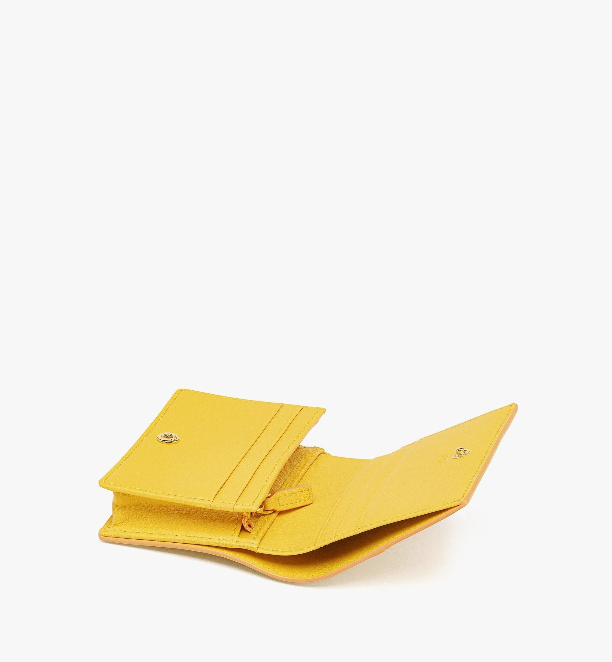 MCM Spanish Calfskin Diamond Snap Wallet — Yellow, view 2