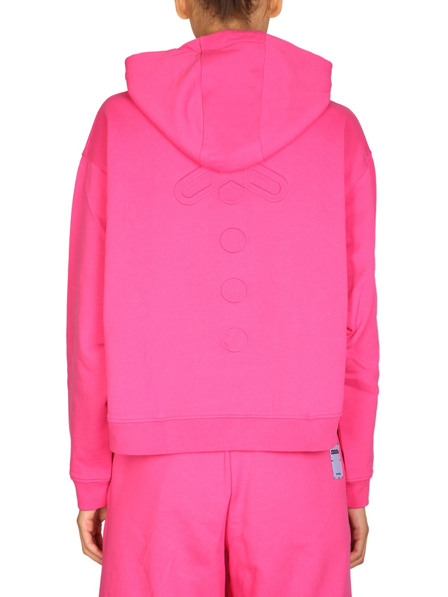 Mcq By Alexander Mcqueen Cotton Drawstring Hoodie — Fuchsia by Mcq By Alexander Mcqueen