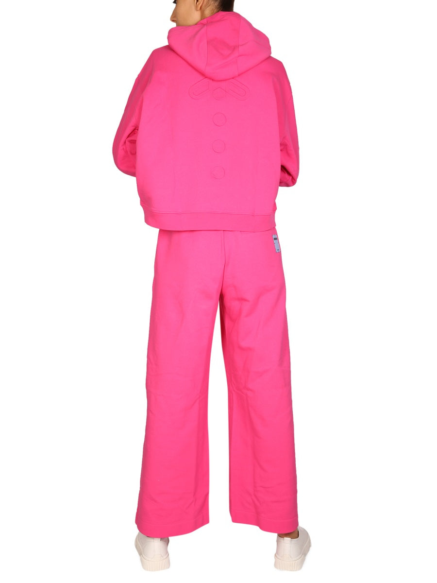 Mcq By Alexander Mcqueen Cotton Drawstring Hoodie — Fuchsia, view 2