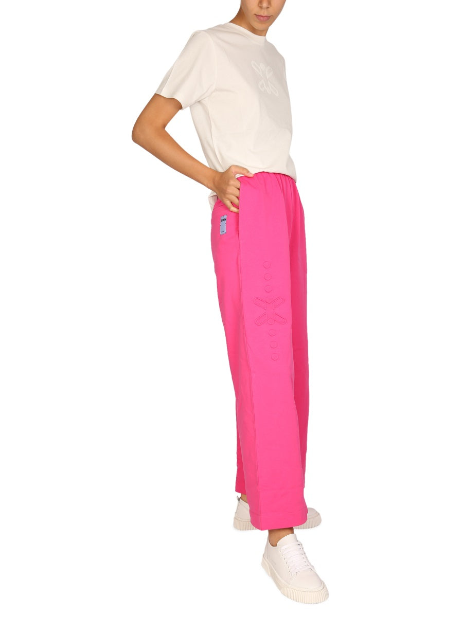 Mcq By Alexander Mcqueen Wide Leg Cotton Joggers — Pink, view 4