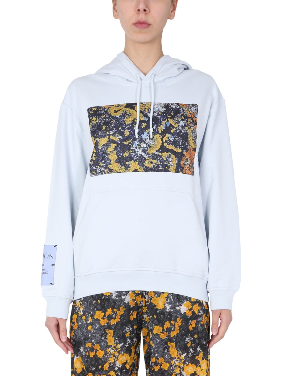 Mcq By Alexander Mcqueen Hooded Cotton Sweatshirt — Blue by Mcq By Alexander Mcqueen