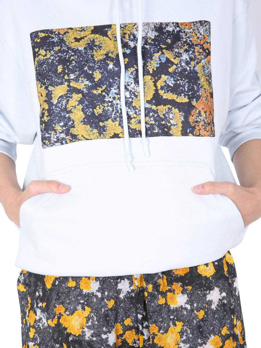 Mcq By Alexander Mcqueen Hooded Cotton Sweatshirt — Blue, view 4
