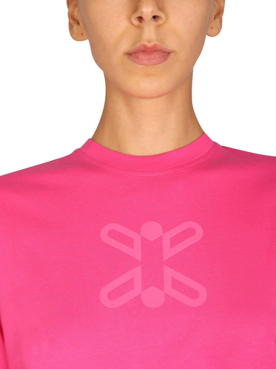 Mcq By Alexander Mcqueen Logo Cotton T-Shirt — Pink, view 3