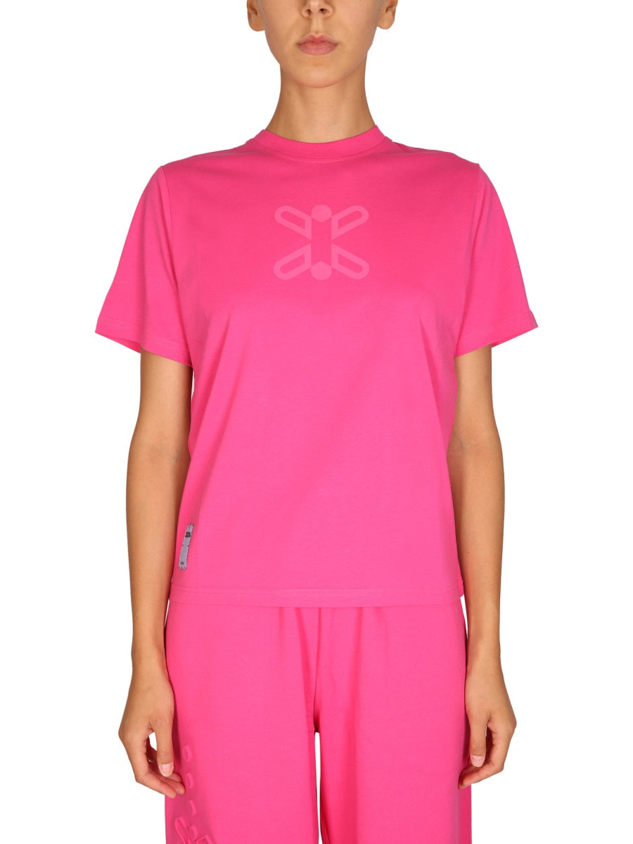 Mcq By Alexander Mcqueen Logo Cotton T-Shirt — Pink, view 4