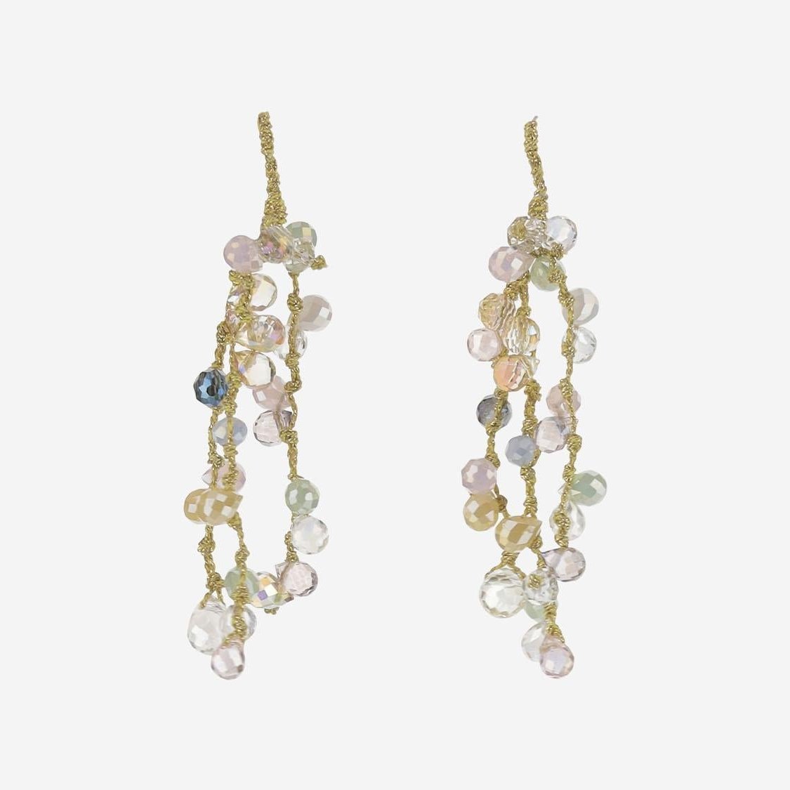 Mela Faceted Crystal Teardrop Earrings — Multicolor by Mela