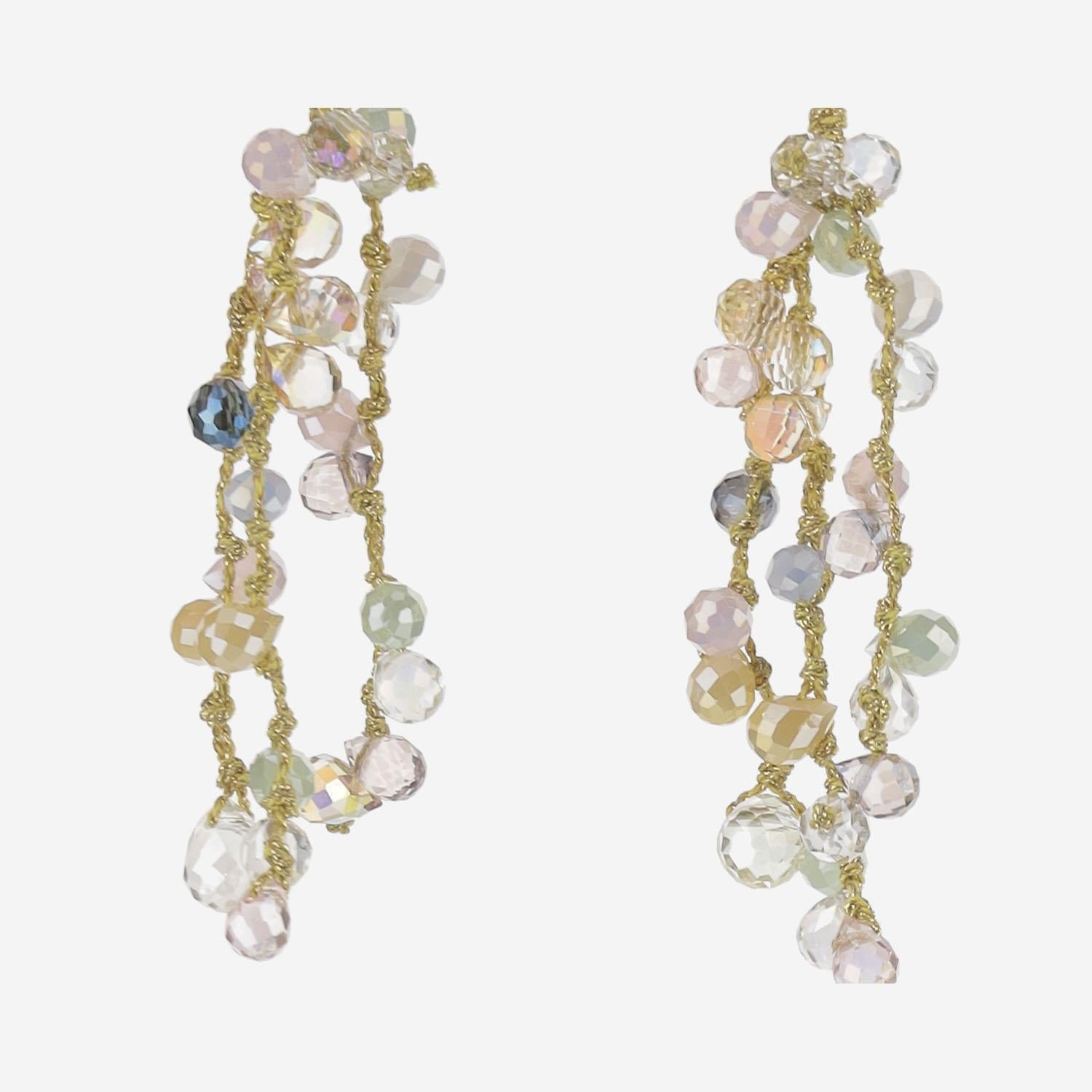 Mela Faceted Crystal Teardrop Earrings — Multicolor, view 2