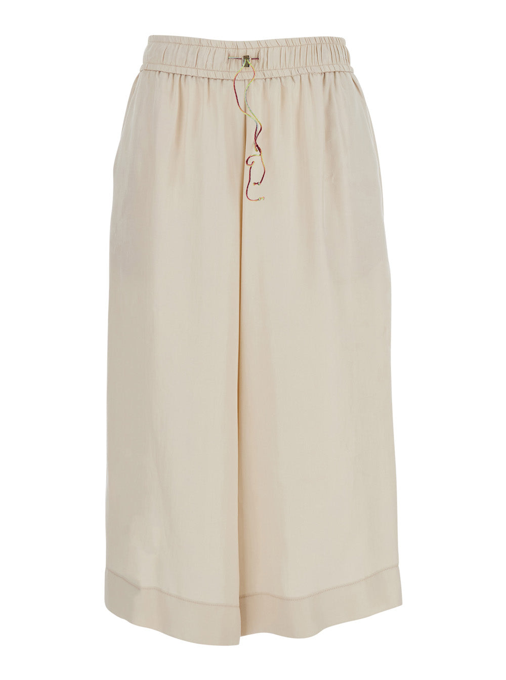 Merci Belted Cotton Bermuda Shorts — Beige by Merci