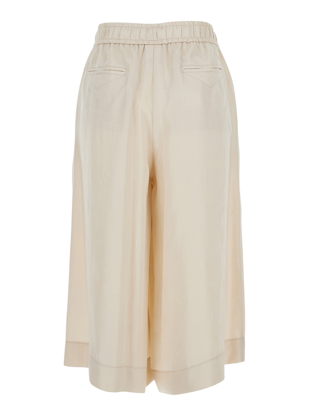 Merci Belted Cotton Bermuda Shorts — Beige, view 2