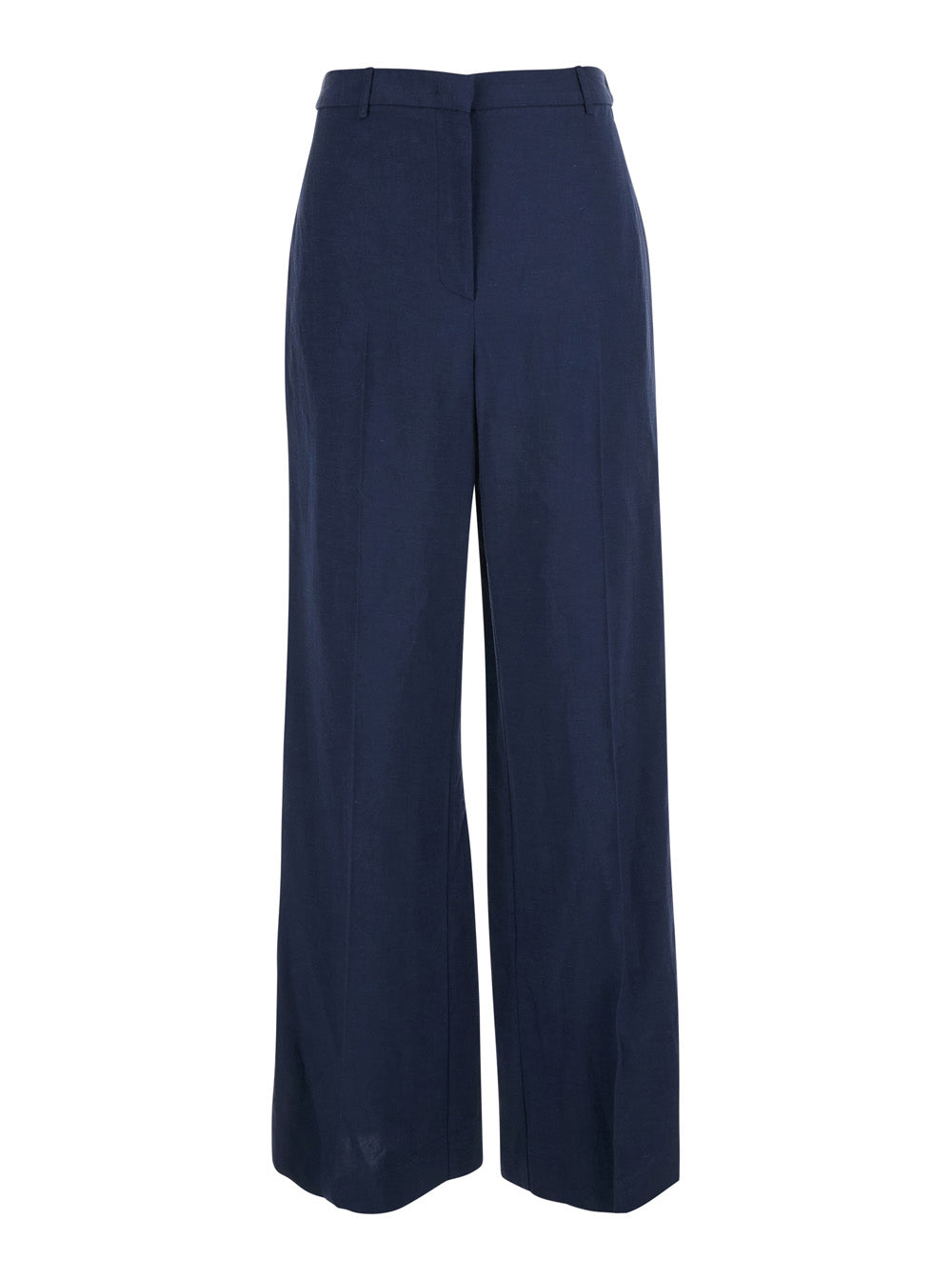 Merci High-Waist Cotton Trousers — Blue by Merci