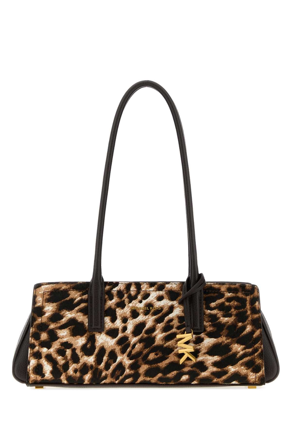 Michael By Michael Kors Calfskin Leather Shoulder Bag — Brown by Michael By Michael Kors