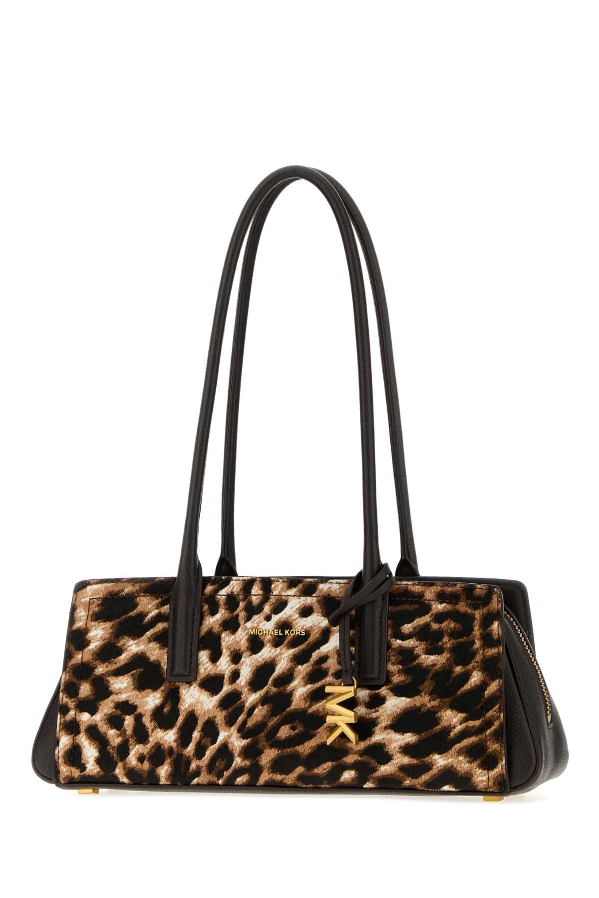 Michael By Michael Kors Calfskin Leather Shoulder Bag — Brown, view 2