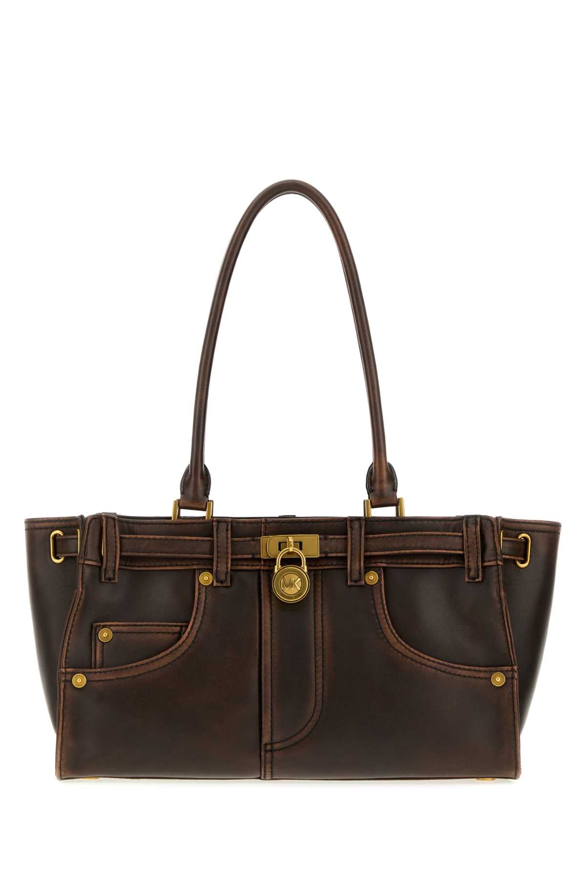 Michael By Michael Kors Leather Shoulder Bag — Brown by Michael By Michael Kors