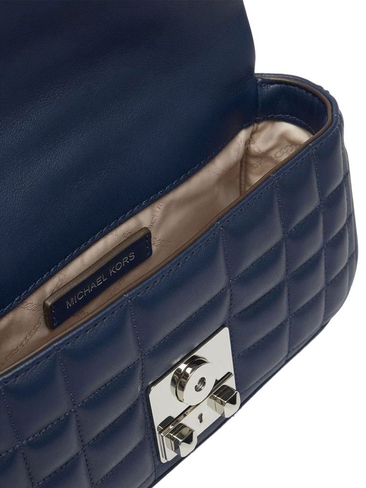 Michael Kors Quilted Leather Crossbody Bag — Navy, view 3