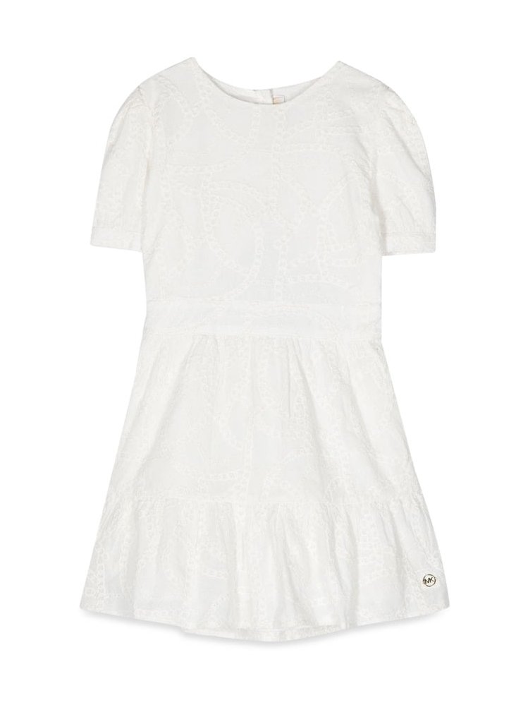 Michael Kors Short-Sleeved Cotton Dress — White by Michael Kors