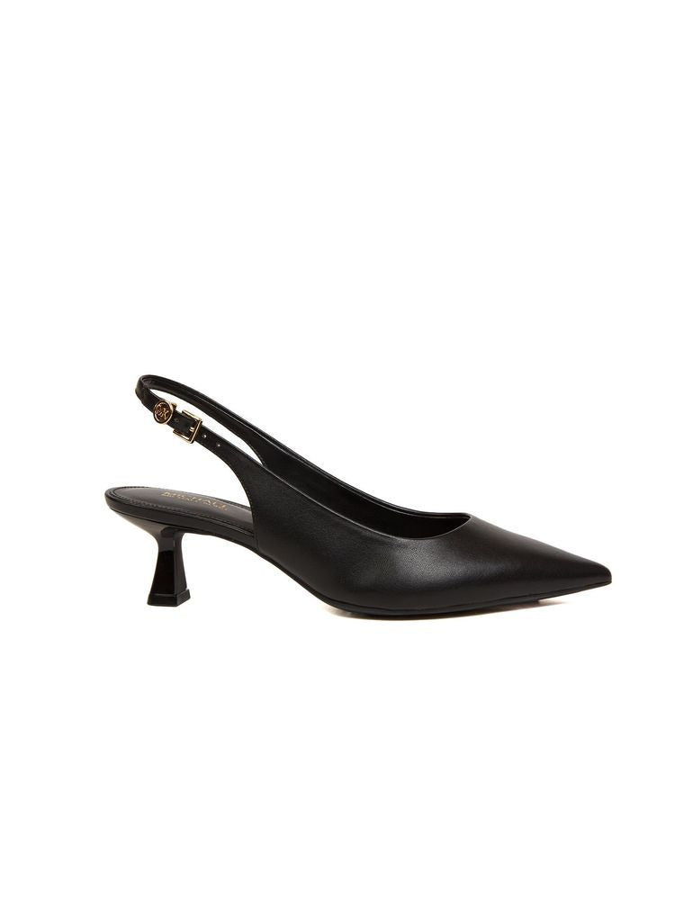Michael Kors Slingback Leather Kitten Heel — Black, view 4