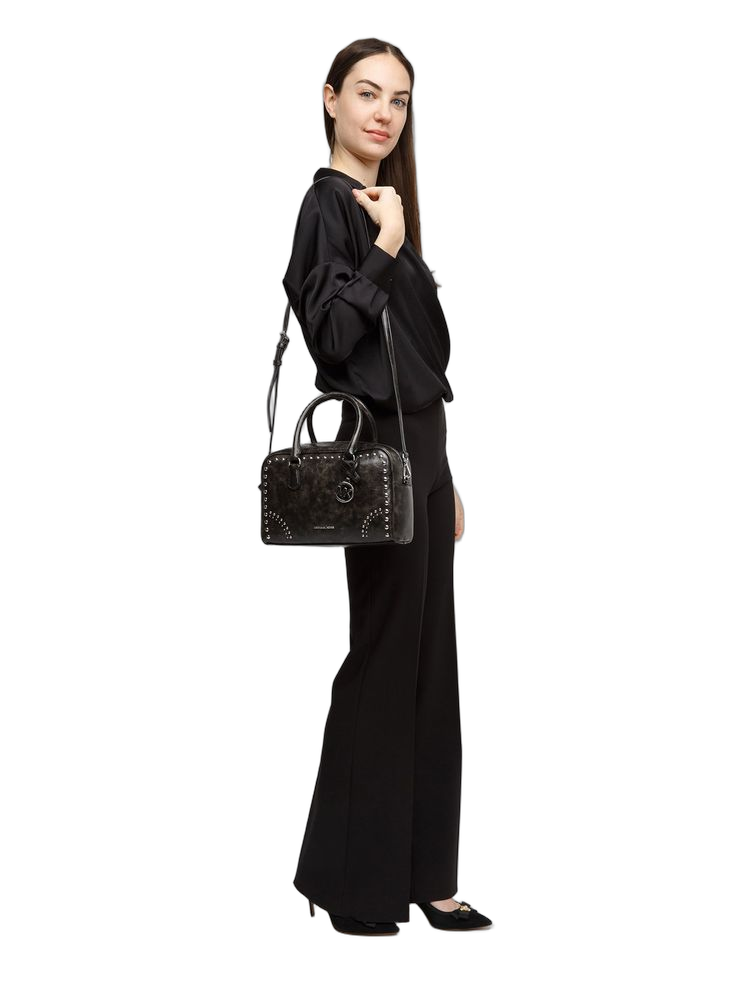 Michael Kors Thompson Satchel — Black, view 4