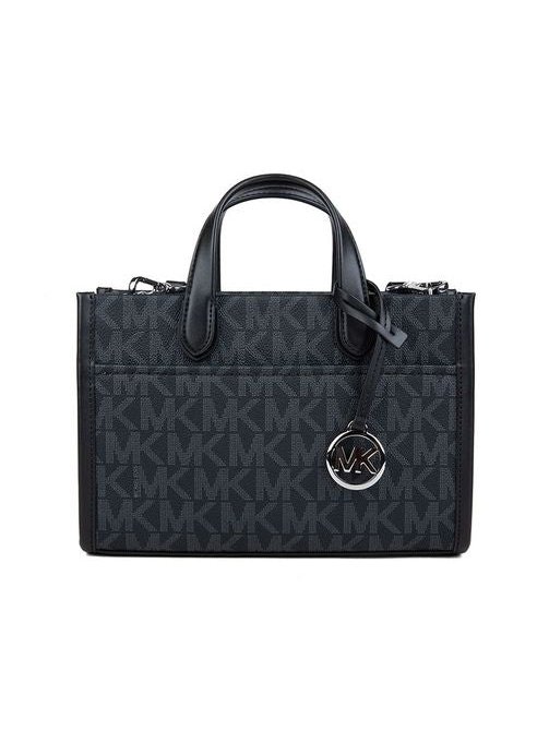 Michael Kors Signature Logo Canvas Satchel — Black by Michael Kors