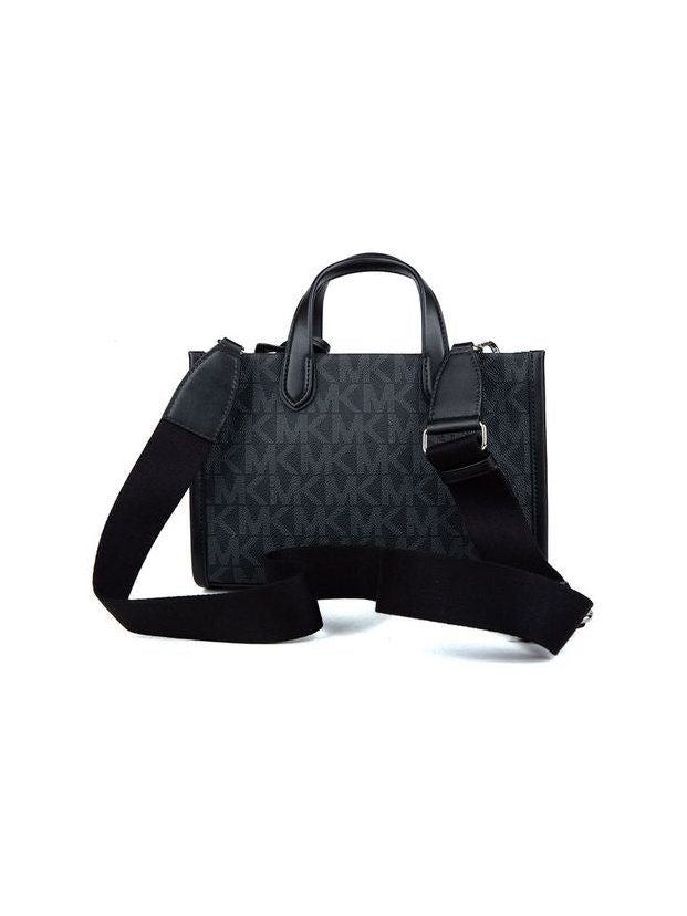 Michael Kors Signature Logo Canvas Satchel — Black, view 3