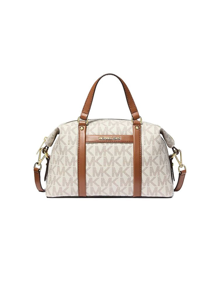Michael Kors Signature Logo Coated Canvas Shoulder Bag — Beige by Michael Kors