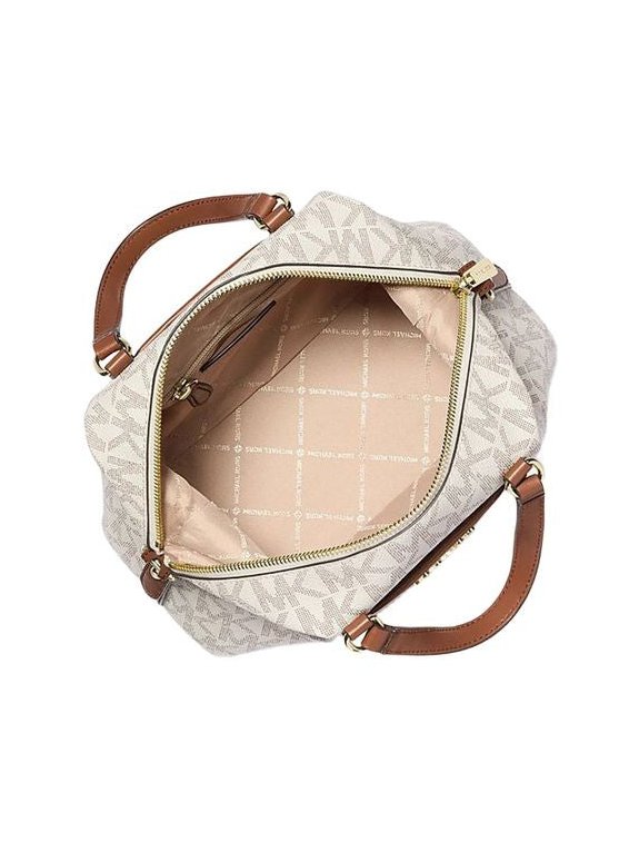 Michael Kors Signature Logo Coated Canvas Shoulder Bag — Beige, view 3