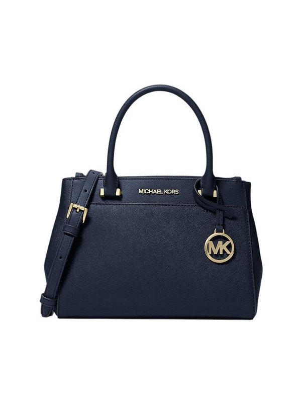 Michael Kors Leather Top Handle Bag — Navy by Michael Kors