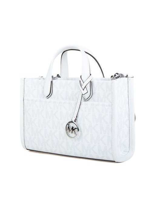 Michael Kors Logo-Print Coated Canvas Tote Bag — White, view 2