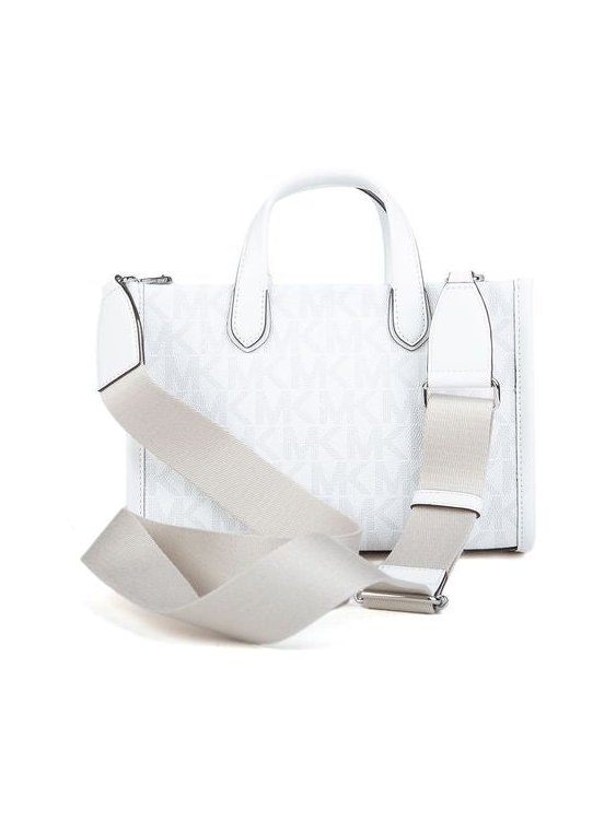 Michael Kors Logo-Print Coated Canvas Tote Bag — White, view 3