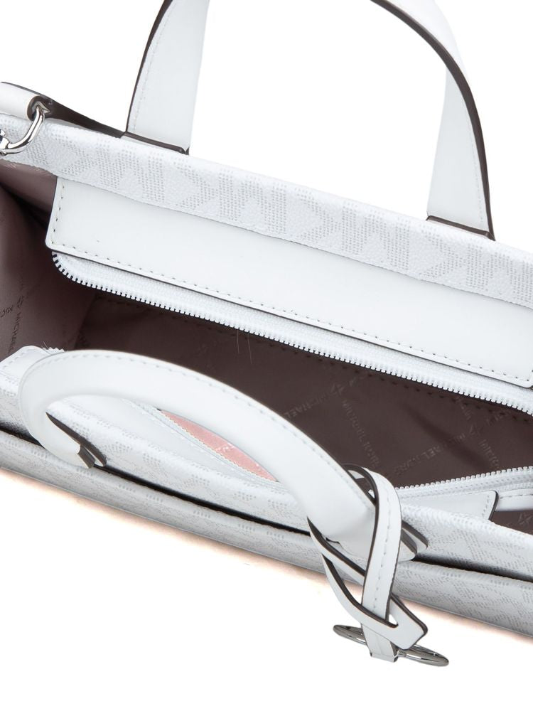 Michael Kors Logo-Print Coated Canvas Tote Bag — White, view 4