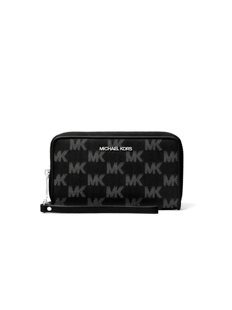Michael Kors Logo-Jacquard Cotton Wallet — Black by Michael Kors