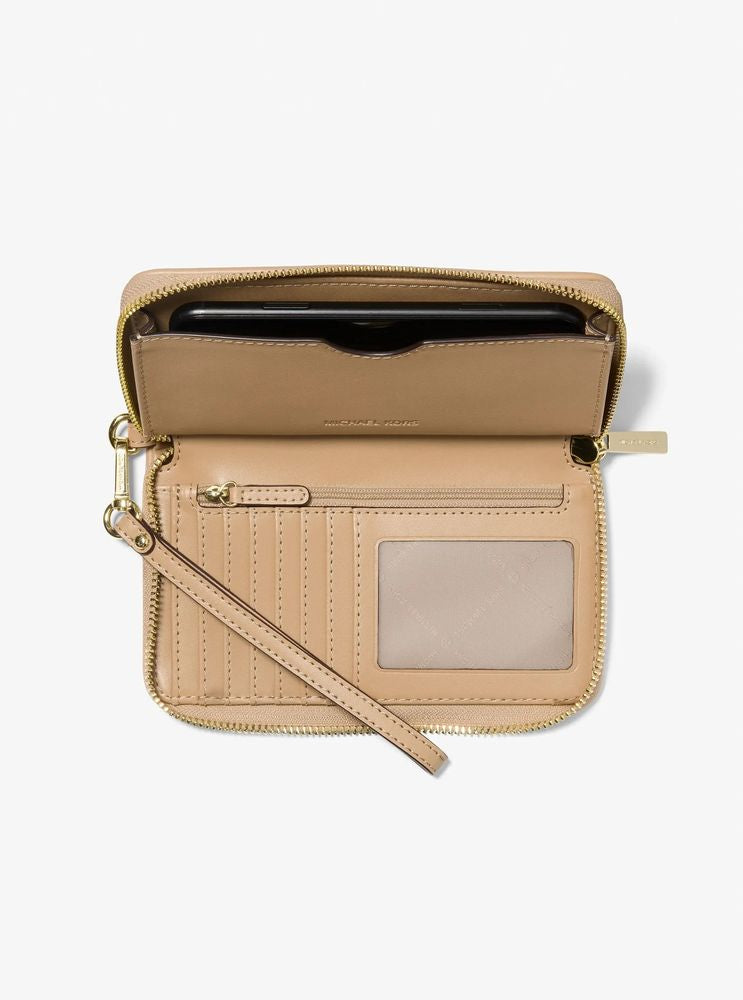 Michael Kors Logo-Monogram Jacquard Wallet — Camel, view 4