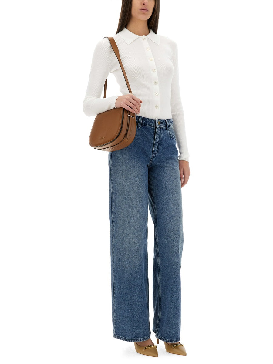 Michael Michael Kors Ribbed Tencel Lyocell Cardigan — White, view 4