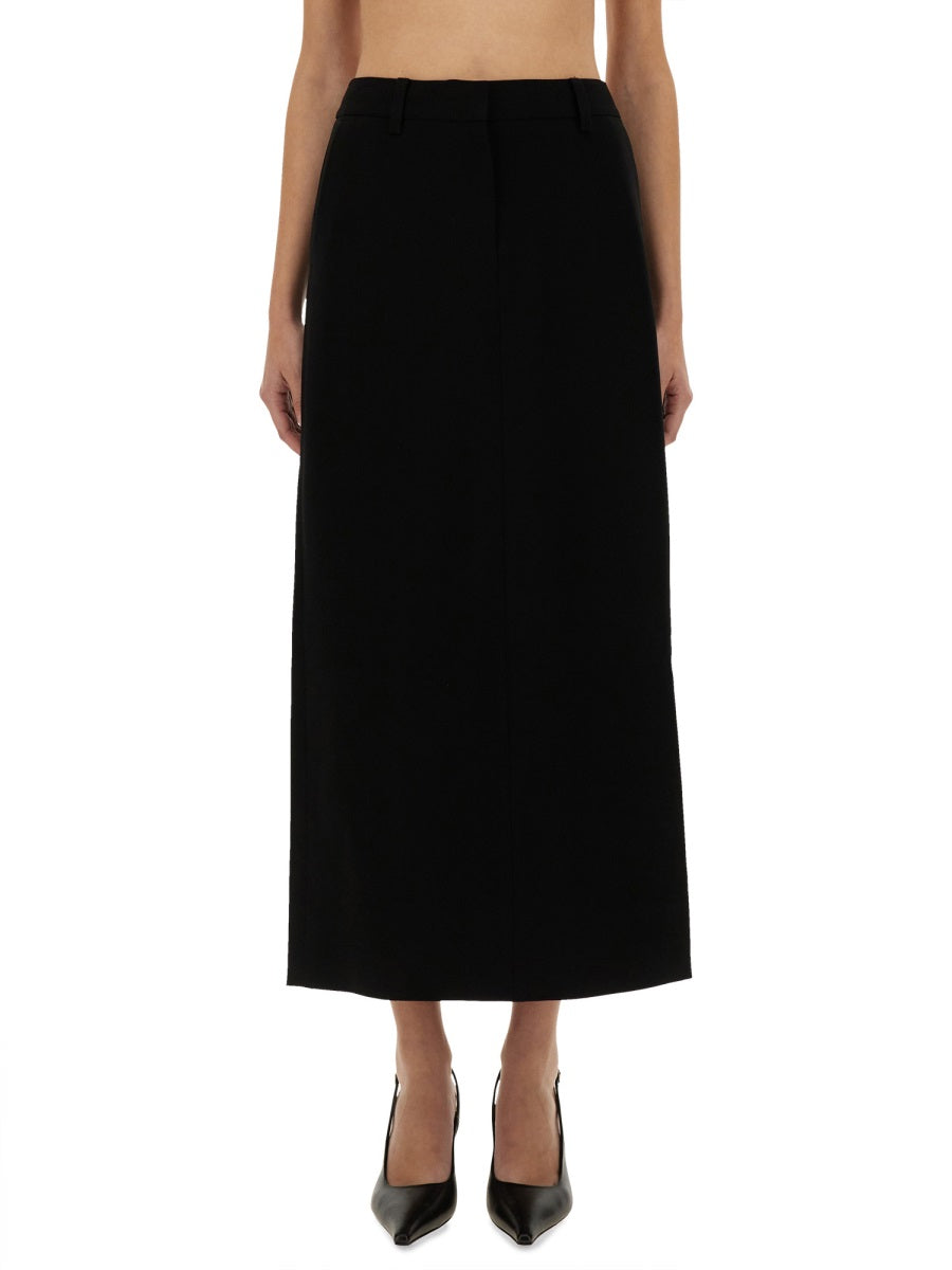 Michael Michael Kors Textured Crepe Maxi Skirt — Black, view 2