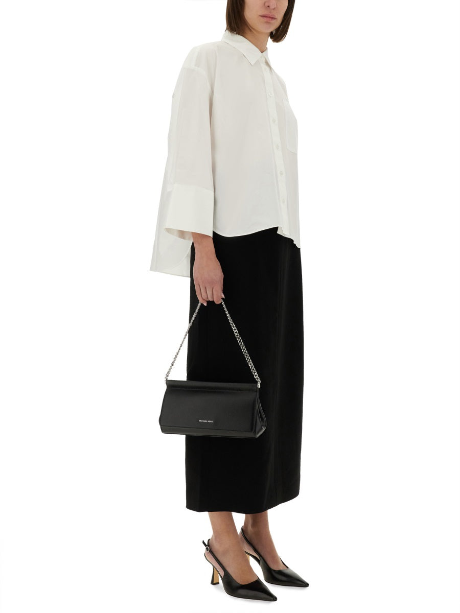 Michael Michael Kors Textured Crepe Maxi Skirt — Black, view 3
