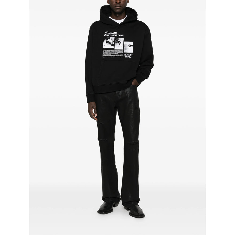 Midnight Rodeo Cigarette Hoodie — Black, view 3