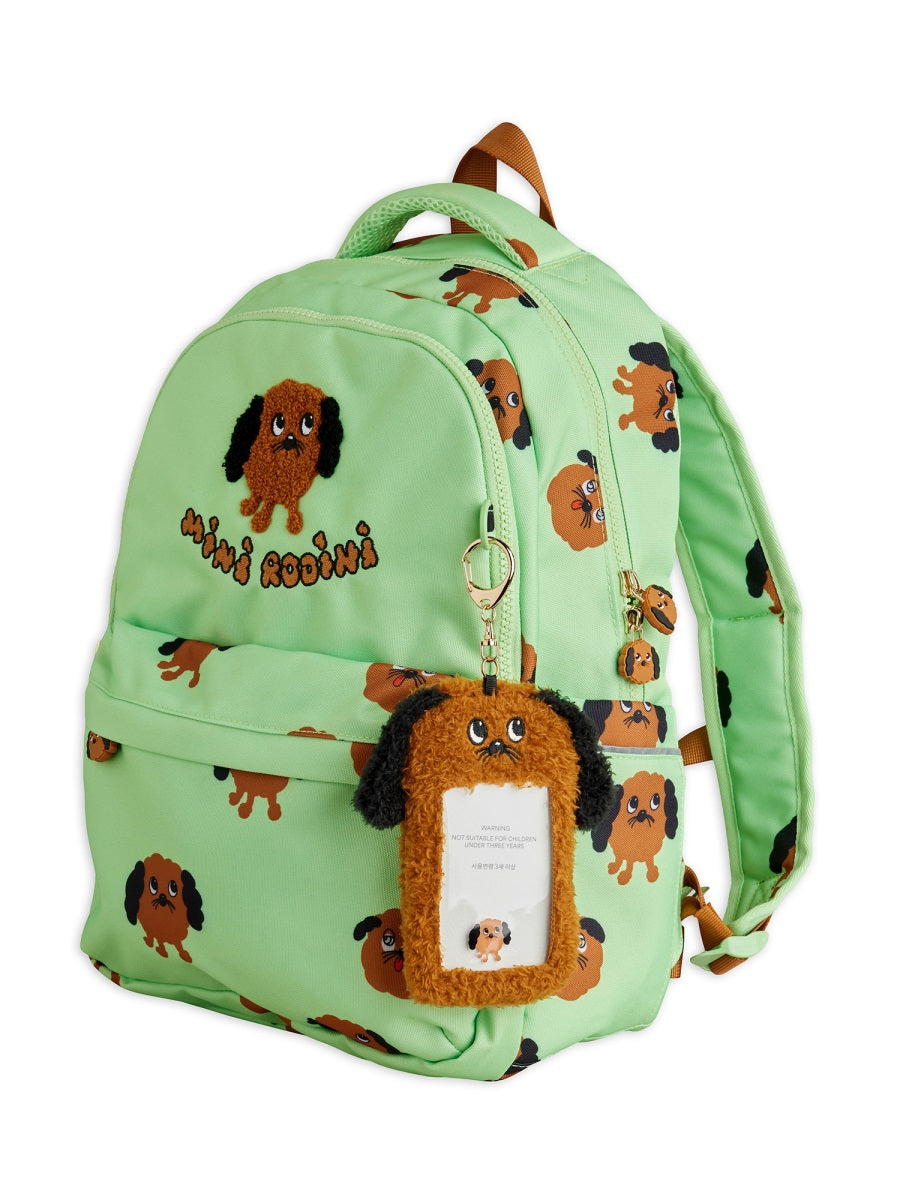 Mini Rodini Doggies Backpack — Green, view 2