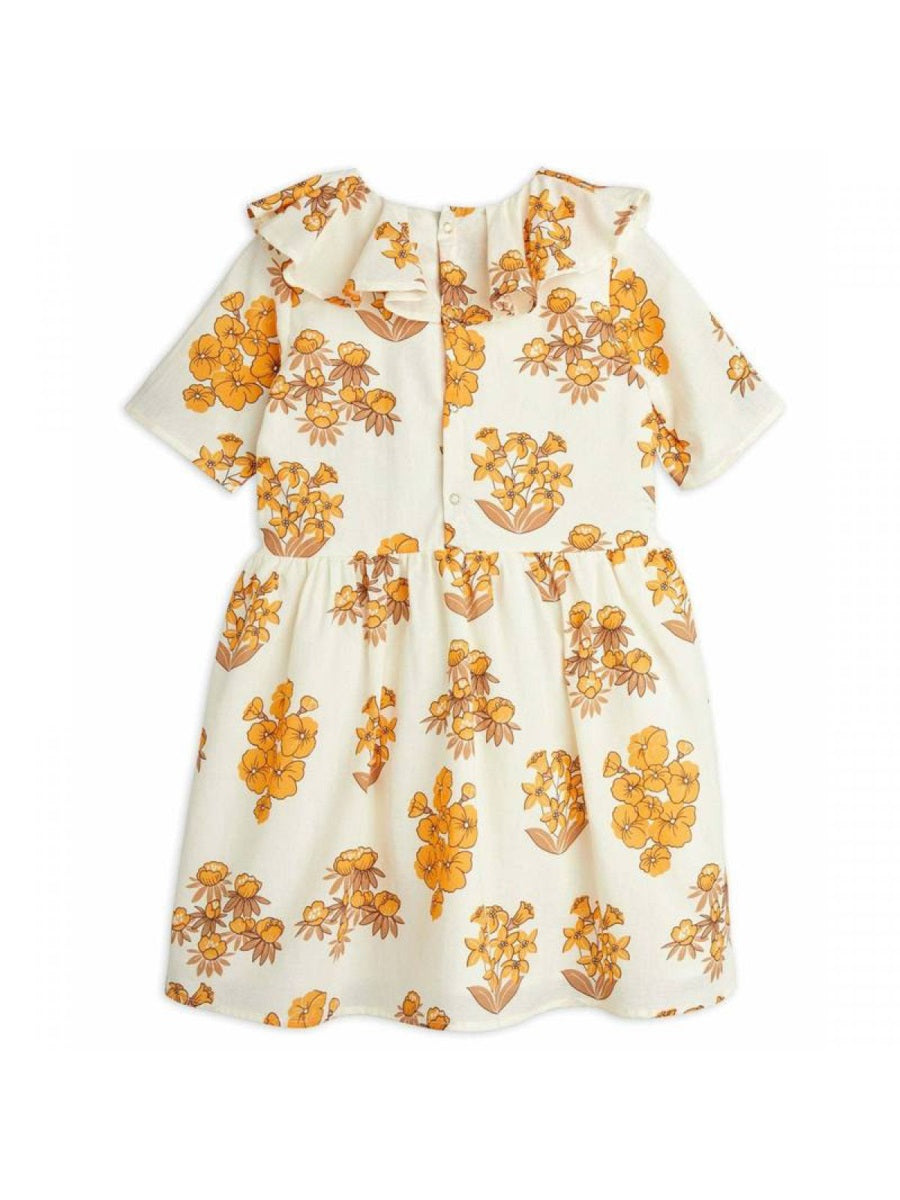 Mini Rodini Flowers Dress — Beige, view 2